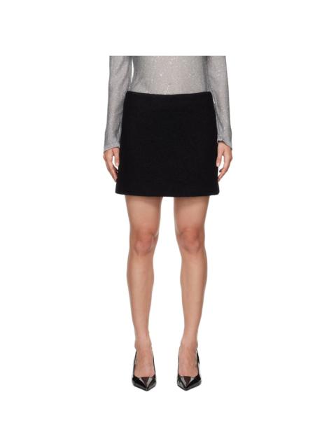 MSGM Black Virgin Wool Miniskirt