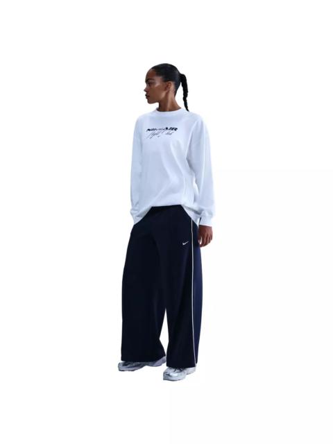 Nike Women's Sportswear Mid-Rise Wide-Leg Track Pants - Navy