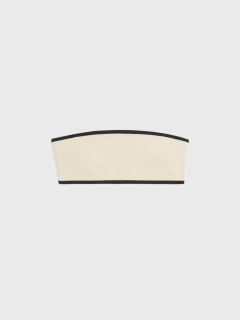 TOTEME Stripe edge strapless bikini top light hay