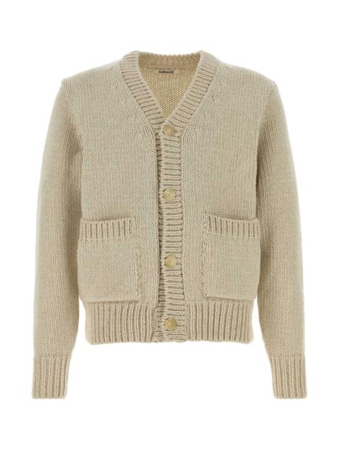 AURALEE Auralee Men Sand Wool Blend Cardigan