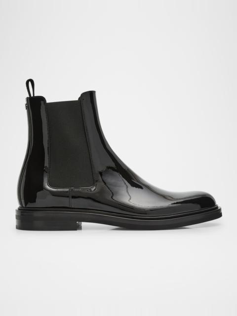 Men's Patent Leather Chelsea Boots