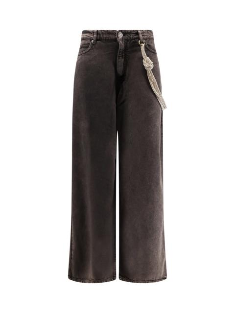 PINKO Lauryn Bull Denim Jeans With Removable Jewel Rope