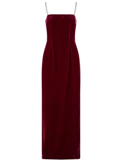 ROTATE Rotate Burgundy Silk Velvet Maxi Dress