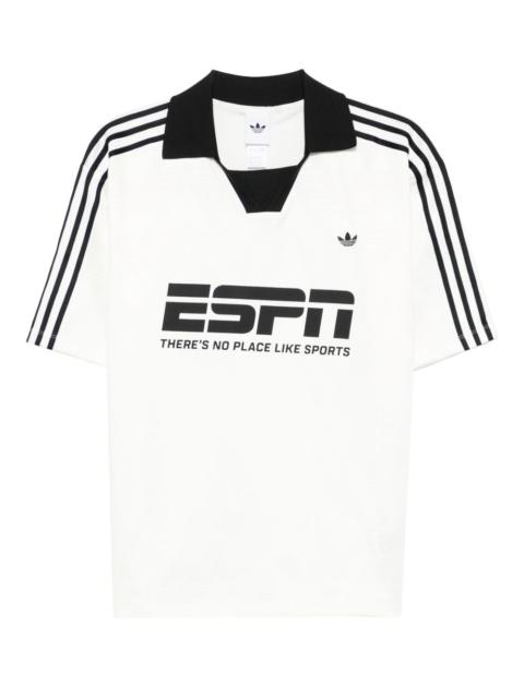 adidas stripe collared T-shirt