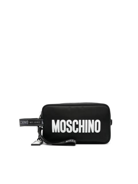 logo-print wash bag