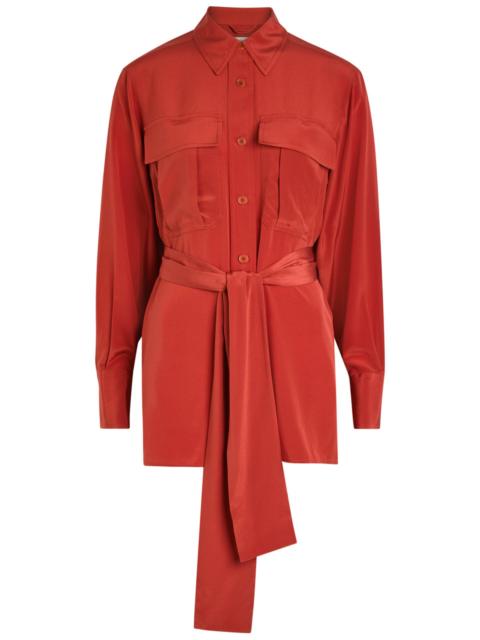 JOSEPH Joseph Yas Belted Silk Shirt