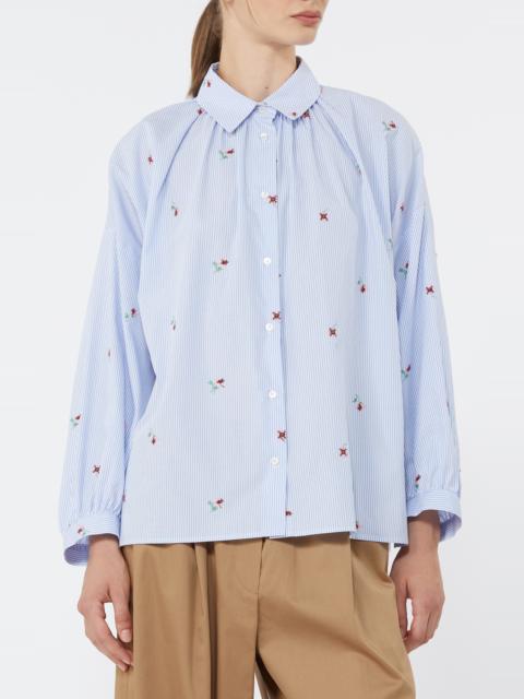WEEKEND Max Mara Weekend Max Mara Embroidered Shirt in Light Blue at Nordstrom