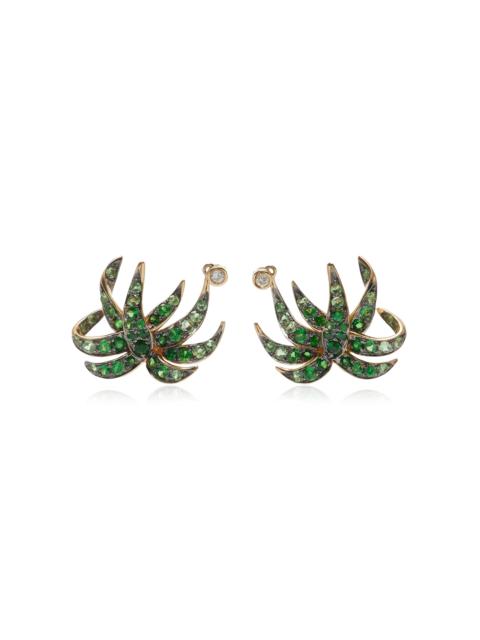 Yvonne Léon 18K Yellow Gold Tsavorite Earrings green