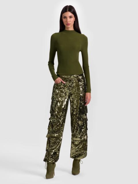 Alice + Olivia OLYMPIA SEQUIN CARGO PANT