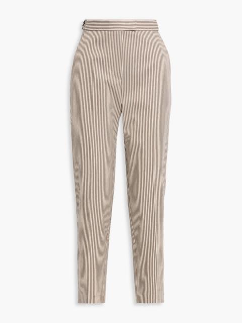 Brunello Cucinelli Striped cotton-blend twill straight-leg pants