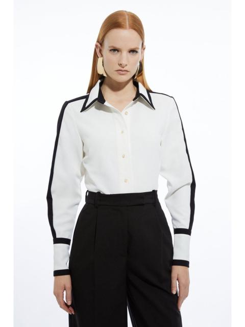 KAREN MILLEN Colour Block Twill Woven Shirt