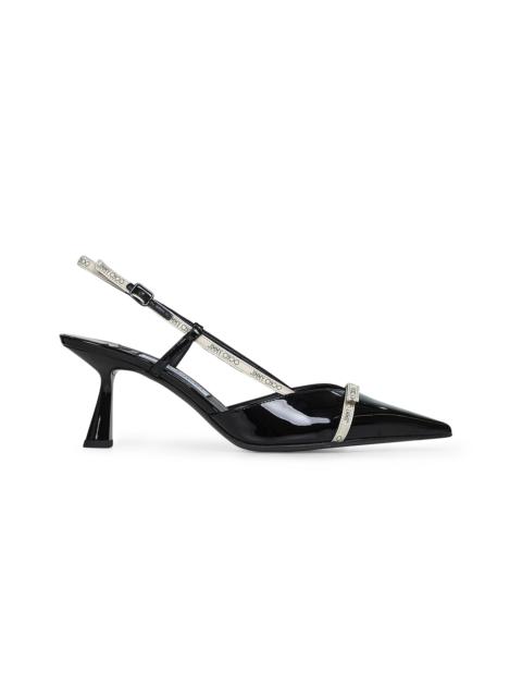 JIMMY CHOO Jimmy Choo Women Black Patent Leather Camila 65 Slingback Pumps