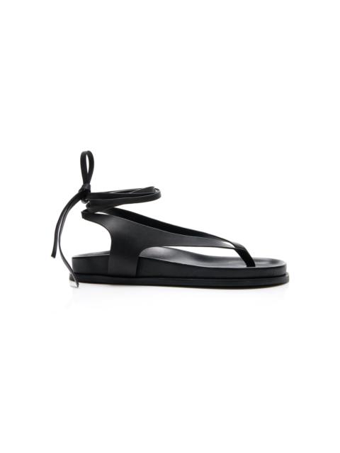 Shel Leather Sandals black