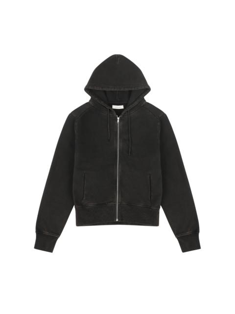 entire studios SLIM ZIP UP WASHED BLACK