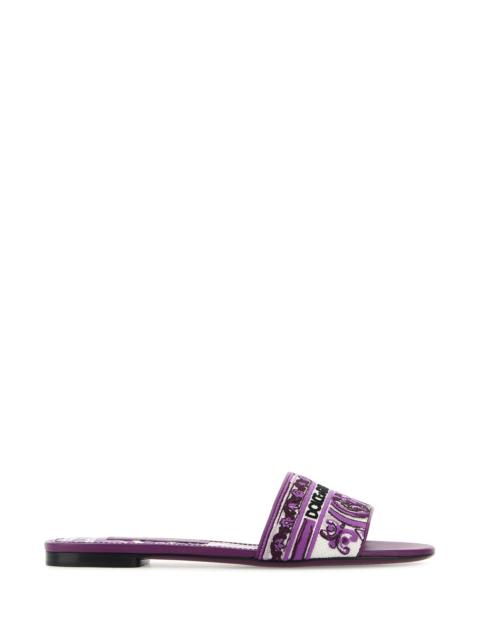 サンダル・ミュール Dolce & Gabbana Embroidered fabric slippers Dolce & Gabbana Embroidered fabric slippers