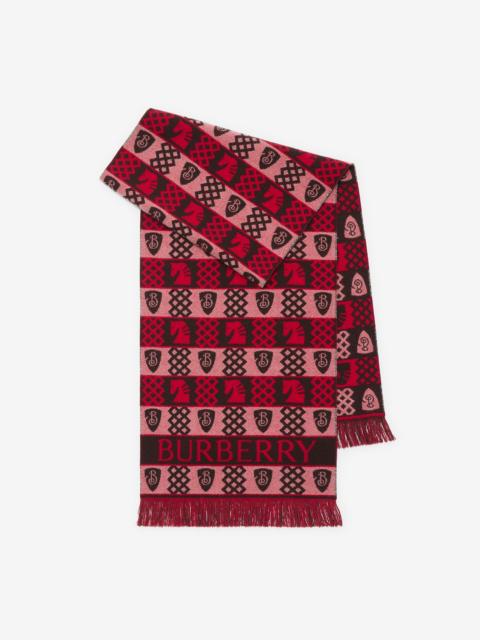 Burberry Chess Fair Isle Wool Scarf
