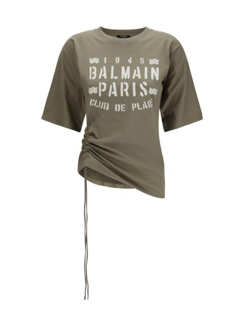 Balmain Balmain Women Pleated Balmain Club 45 Jersey T-Shirt