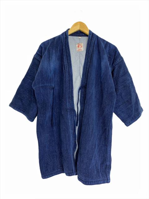 Other Designers Archive Sashiko Blue indigo Noragi Distressed Denim Jacket