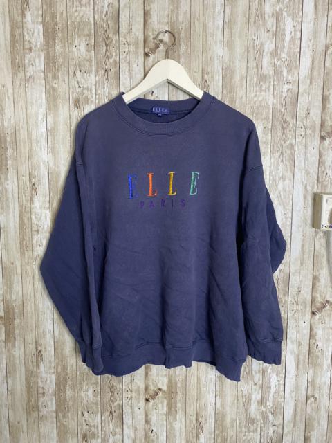 Other Designers Vintage - Vintage Elle Embroidered Spell Out Sweatshirt