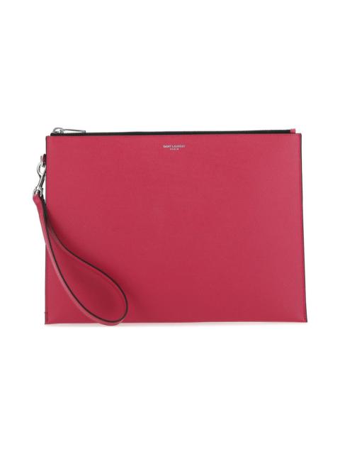 SAINT LAURENT Fuchsia Leather Tablet Case