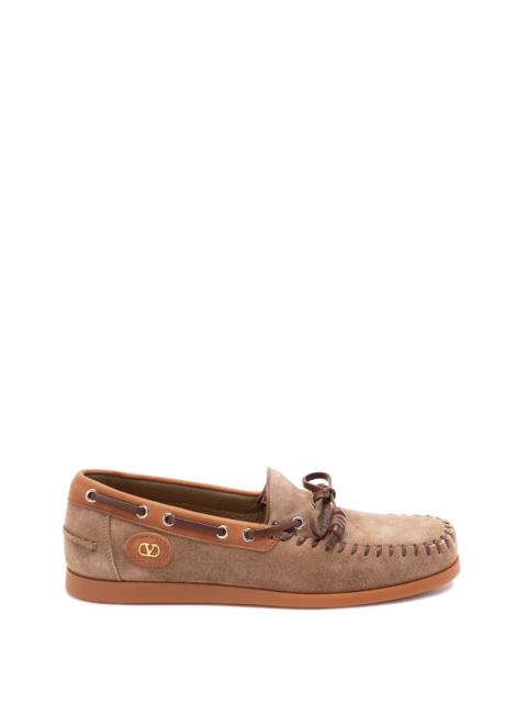 Valentino Garavani Men `Valentino Garavani Palm Avenue` Leather Boat Shoes