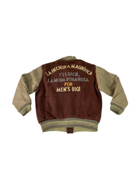 Other Designers Leather - 90s Rare Bigi Men’s Y’es Decir Leather Wool Varsity Jacket