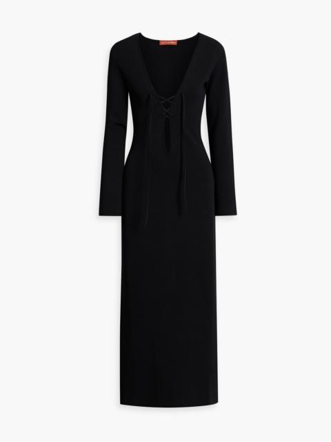 Altuzarra Lace-up stretch-knit maxi dress