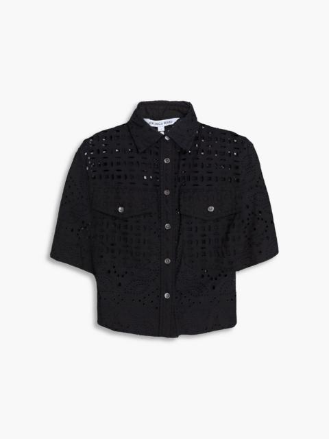 VERONICA BEARD Spruce broderie anglaise cotton shirt