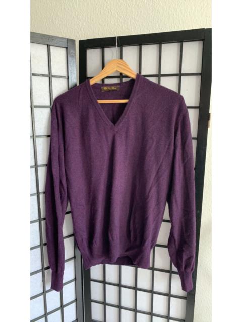 Loro Piana Purple Cashmere V-Neck Sweater