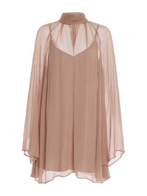 STAUD Esther Chiffon Mini Dress taupe