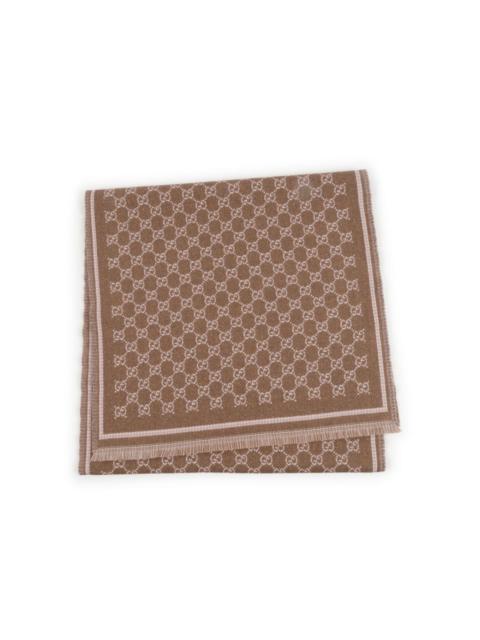 GUCCI Gucci GG Wool Scarf Brown Women