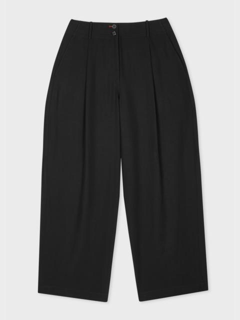 Paul Smith Women's Black Lyocell-Blend Barrel Leg Trousers