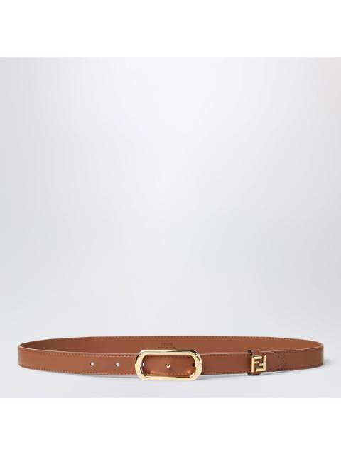 FENDI Fendi Sellier Brown Leather Ff Belt Women