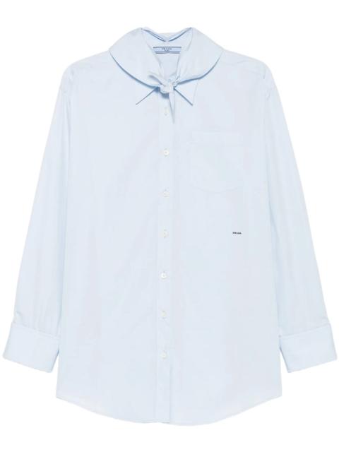 Prada Prada Women Poplin Shirt With Knot Detail