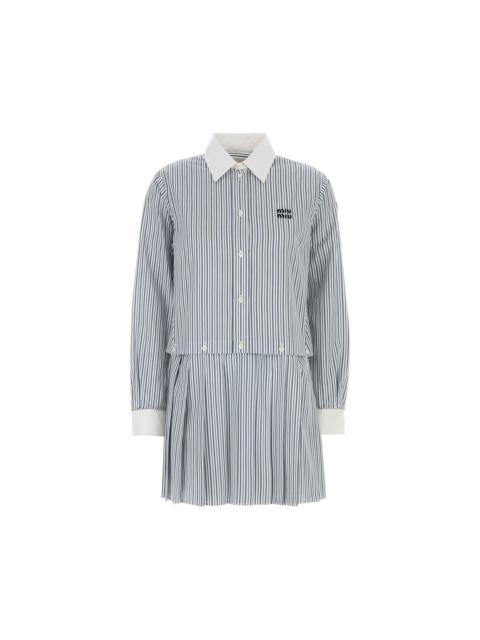 Miu Miu MIU MIU Embroidered Poplin Shirt Dress New & Authentic (Wome