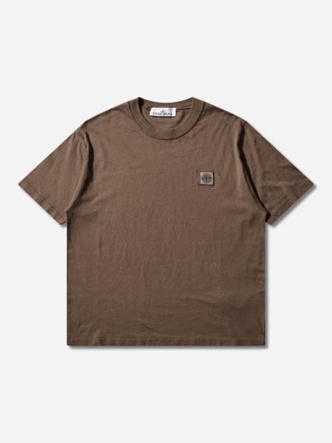 Stone Island Men's Organic Cotton Jersey 'FISSATO' Effect T-Shirt Shadow Brown
