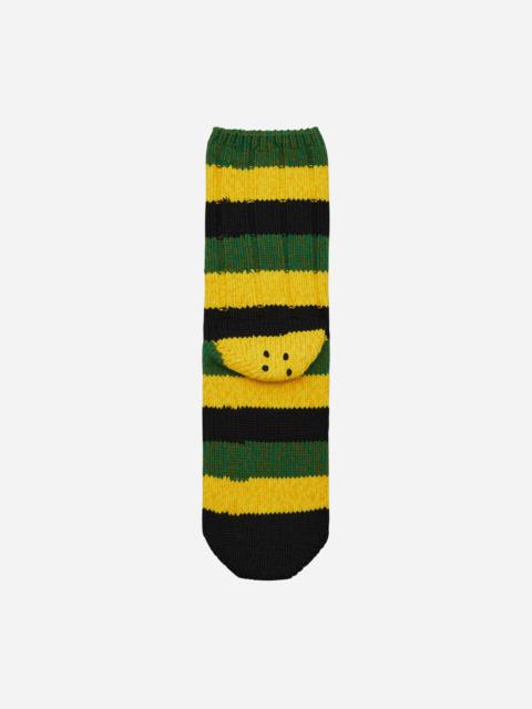 Kapital 56 Yarns Rasta Rainbowy Happy Heel Socks Black / Yellow / Green
