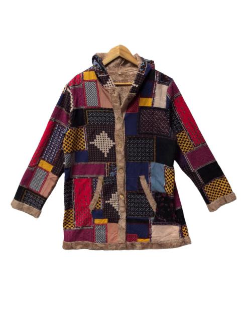 Japanese Brand - Japan unbranded faux fur lined fullprinted patchwork jacket