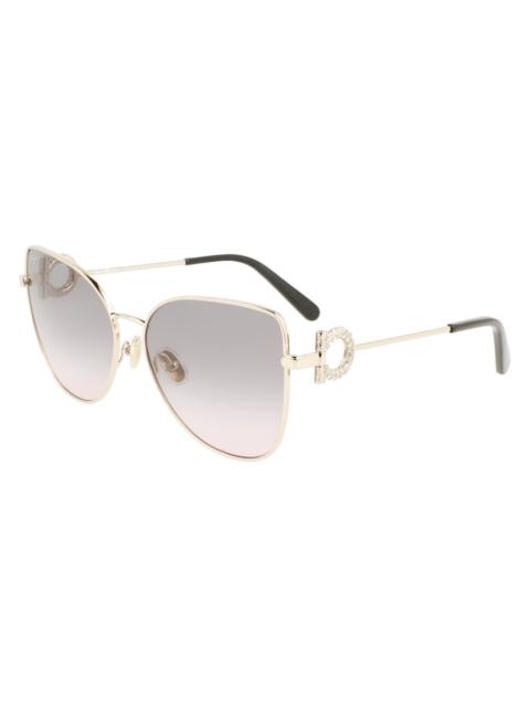 FERRAGAMO Ferragamo Grey Rose Gradient Cat Eye Ladies Sunglasses SF296SR 772 60