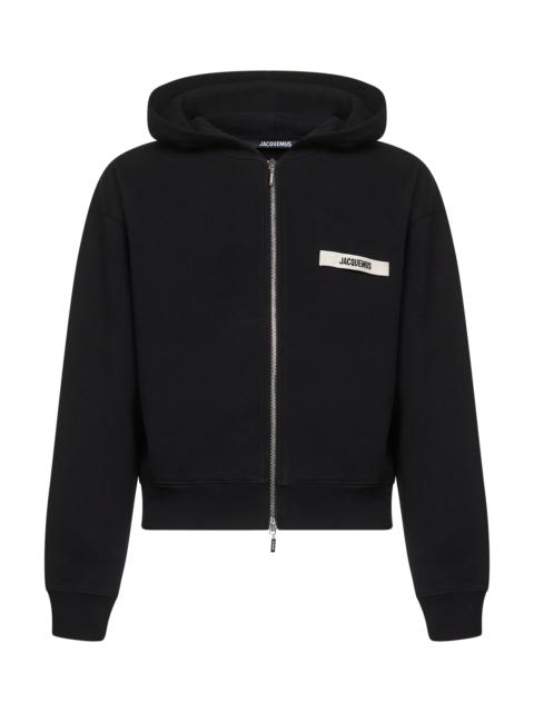 Jacquemus Men Black The Gros Grain Zipped Hoodie