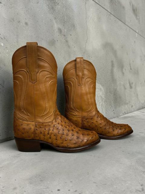 Other Designers Tecovas The Wyatt Ostrich Leather Cowboy Western High Boots