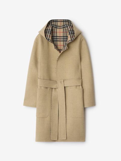 Burberry Reversible Wool Hooded Wrap Coat