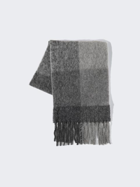 The Elder Statesman Alpaca Blend Scarf Heather Grey Check