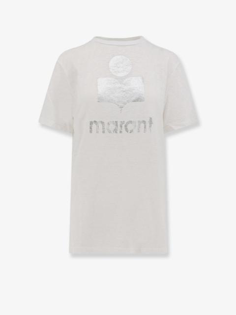 Isabel Marant Étoile Marant Etoile Women Linen T-Shirt With Laminated Logo On The Front