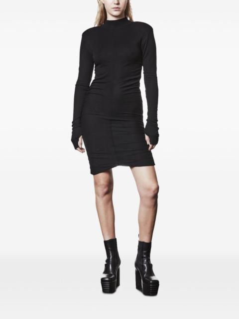 thom/krom gathered high-neck mini dress