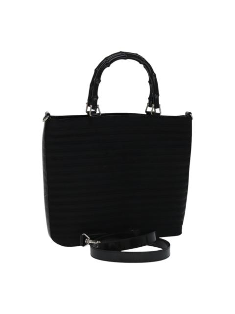 GUCCI GUCCI Bamboo Hand Bag Nylon Black 000 1705 000 1705