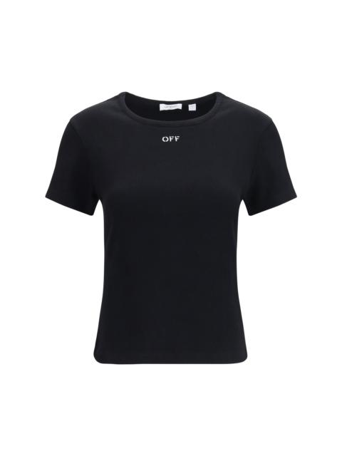 Off-White Off-White Women Off Stamp Rib Fitted Tee