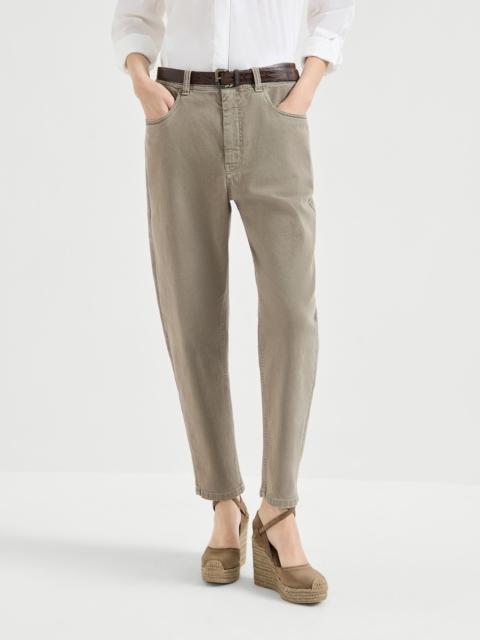 Brunello Cucinelli Dyed comfort denim baggy tapered trousers