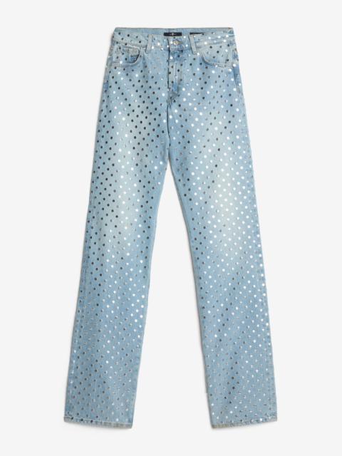 7 For All Mankind Studded Straight Trouser in Bleach