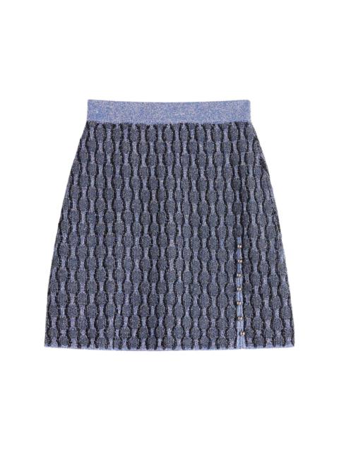 patterned intarsia-knit mini skirt